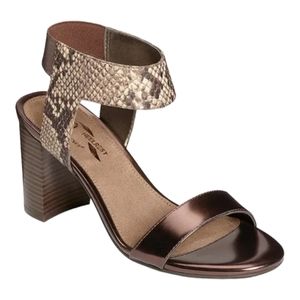 Aerosoles A2 Stacked Heel Sandal Womens' Bronze  Size 6.5